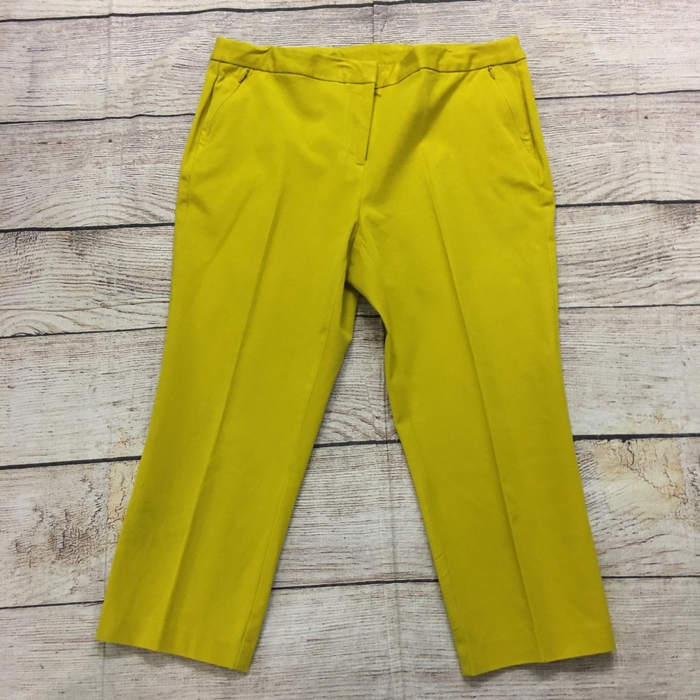 😍Alfani Mustard Yellow Straight Leg Carpis Side Pockets Zip size 14 / XL